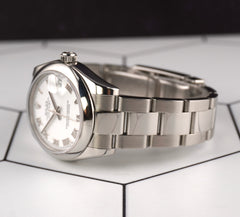 Rolex 31mm Datejust White Roman Dial Oyster Steel Automatic Watch 178240