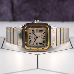 Cartier 29mm Santos Galbee Steel Yellow Gold Men's Watch 2961