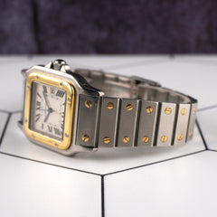 Cartier 29mm Santos Galbee Steel Yellow Gold Men's Watch 2961