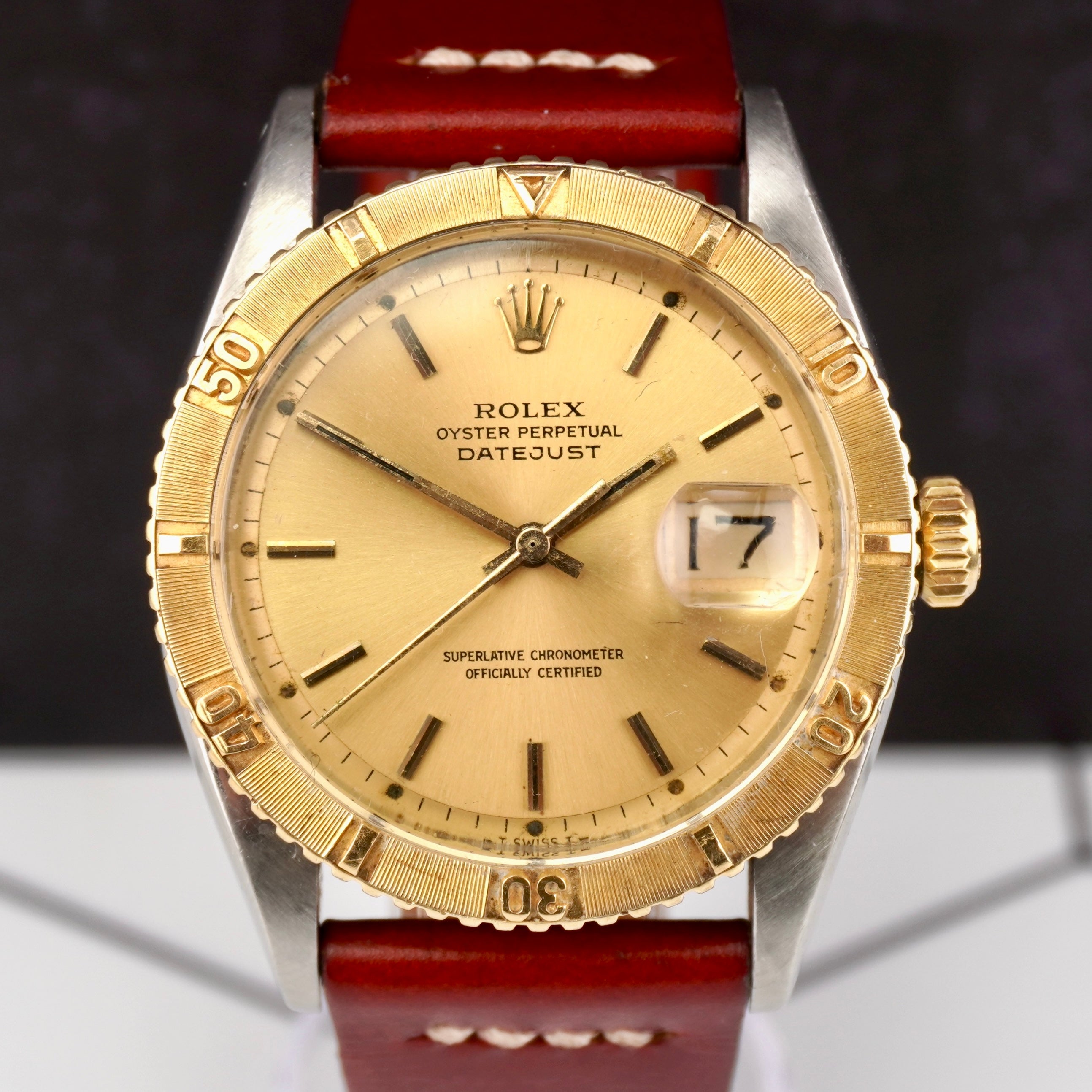 Rolex 36mm Datejust Turnograph 18K Gold/Steel Vintage Mens Watch