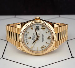 Rolex Day-Date 40 President 18k Yellow Gold Men's Watch White DIAL 228238