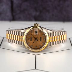 Rolex Datejust Tridor 26mm Anniversary Gold Dial Ladies Watch 69179