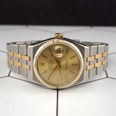 Rolex Oysterquartz Datejust Steel Yellow Gold Mens Watch 17013