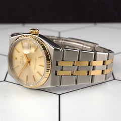 Rolex Oysterquartz Datejust Steel Yellow Gold Mens Watch 17013