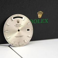 Rolex Day-Date II 41mm Silver Stick Dial White Gold Watch President Ref 218239