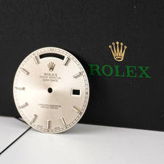 Rolex Day-Date II 41mm Silver Stick Dial White Gold Watch President Ref 218239