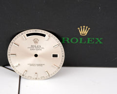 Rolex Day-Date II 41mm Silver Stick Dial White Gold Watch President Ref 218239