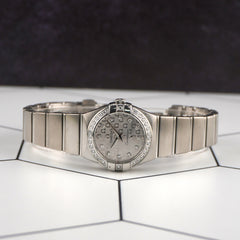 Omega 24mm Constellation Silver Dial Steel Quartz Watch 123.15.24.60.52.001