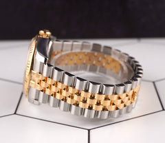 Rolex Mens Datejust 36mm 18K Yellow Gold & Steel Watch Jubilee Fluted Ref 116233