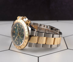 Rolex Daytona Cosmograph 40mm 18k/Steel Men's Oyster Green Dial Watch 116523