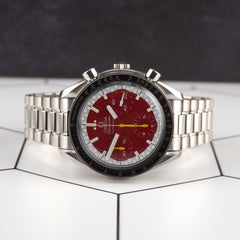 Omega Speedmaster 39mm Michael Schumacher Red Dial Steel Watch 3510.61