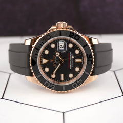 Rolex Yacht-Master 40mm Rose Gold Oysterflex Bracelet Mens Watch 116655