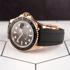 Rolex Yacht-Master 40mm Rose Gold Oysterflex Bracelet Mens Watch 116655