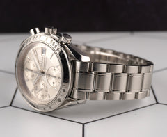 Omega 39mm Speedmaster Chronograph Date Silver Dial Automatic Watch 3513.30