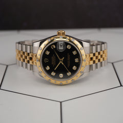 Rolex Datejust 31mm Midsize Steel Yellow Gold Diamond Ladies Watch 178343