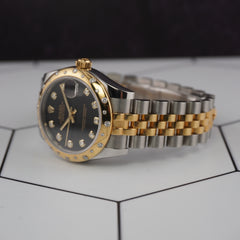 Rolex Datejust 31mm Midsize Steel Yellow Gold Diamond Ladies Watch 178343