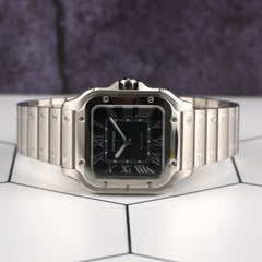 Cartier Santos Medium 35mm Green Dial Stainless Steel Watch 4075/WSSA0061