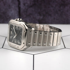 Cartier Santos Medium 35mm Green Dial Stainless Steel Watch 4075/WSSA0061