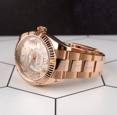 Rolex Sky-Dweller 42mm 18k Rose Gold Sundust Dial Mens Watch 326935