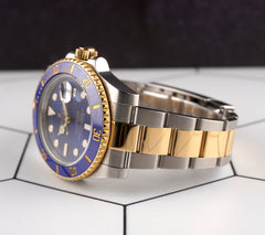 Rolex Submariner Date 40mm 18k Yellow Gold & Steel BLUE Oyster Watch 116613LB