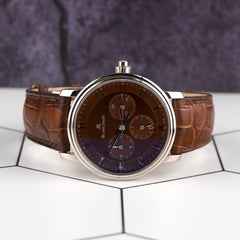 Blancpain Villeret Chrono 38mm 18k White Gold Brown Dial Watch 6185-1546A-55B