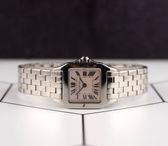 Cartier Santos 20mm Demoiselle Pink Mop Dial Steel Ladies Watch 2698
