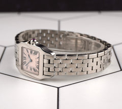 Cartier Santos 20mm Demoiselle Pink Mop Dial Steel Ladies Watch 2698
