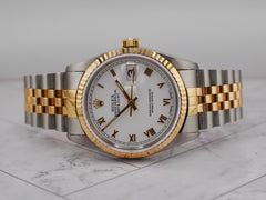 Rolex Datejust 36mm Stainless Steel & Yellow Gold White Roman Dial 16233