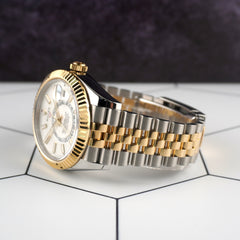 Rolex Sky-Dweller 42mm 18K Yellow Gold / Steel White Dial Men's Watch 336933