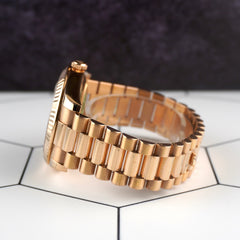 Rolex Day-Date 41mm Rose Gold Black Dial President Bracelet Men's Watch 218235