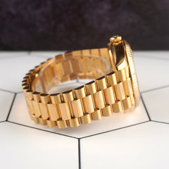 Rolex Day-Date 40mm Champagne Index Dial Fluted Yellow Gold Men's Watch 228238