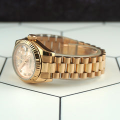 Rolex Datejust 26mm Rose Gold Anniversary Dial Ladies Watch 179175