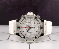 Hublot 44mm Big Bang White Chronograph Rubber Strap Watch 301.SE.230.RW.114