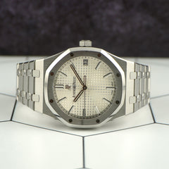 Audemars Piguet Royal Oak 41mm Grande Tapisserie Dial Mens Steel Watch 15500ST