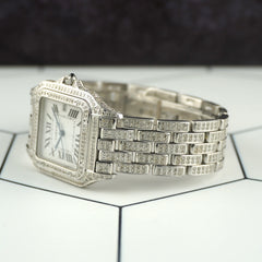 Cartier Panthere Jumbo 29mm Custom Iced Out 5ct Genuine Diamonds Ref 1300