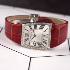 Cartier La Dona de Cartier 28mm 18k White Gold Leather Band Watch 2895