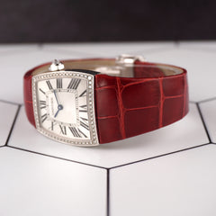 Cartier La Dona de Cartier 28mm 18k White Gold Leather Band Watch 2895