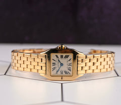 Cartier Santos 21mm Demoiselle 18k Yellow Gold Silver Dial Ladies Watch 2699