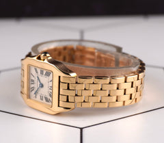 Cartier Santos 21mm Demoiselle 18k Yellow Gold Silver Dial Ladies Watch 2699