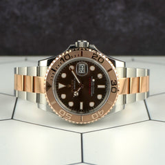 Rolex Yacht-Master 40mm 18k Rose Gold & Steel Chocolate Dial Oyster Watch 126621
