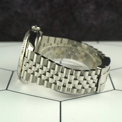 Rolex Datejust 41mm Steel White Gold Gray Diamond Dial Mens Watch 126334