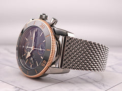 Breitling 44mm Superocean Heritage II Steel Rose Gold Chrono Mens Watch U13313