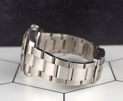 Rolex 36mm Datejust Turn-O-Graph Steel White Gold Black Dial Men's Watch 116264