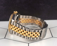 Rolex 36mm Datejust 18k Yellow Gold Steel Diamond Dial Men's Watch 16233