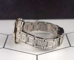 Rolex 26mm Datejust Pink Dial 10ct Iced Out Diamonds Steel Watch 179174