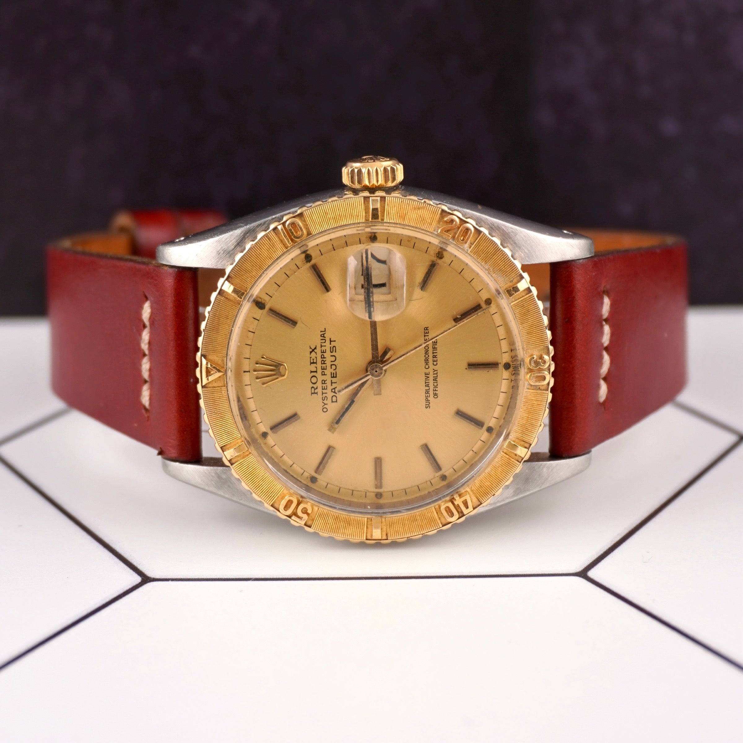 Rolex 36mm Datejust Turnograph 18K Gold/Steel Vintage Mens Watch