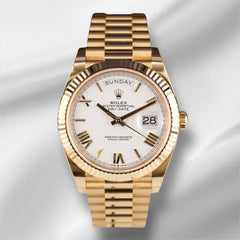 Rolex Day-Date 40 President 18k Yellow Gold Men's Watch White DIAL 228238