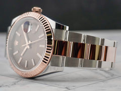 Rolex Datejust 41mm Steel Rose Gold Brown Dial Mens Watch 126331