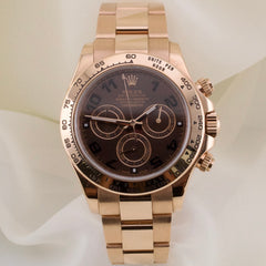 Rolex Daytona 40mm 18K Rose Gold Oyster Chocolate Dial 116505