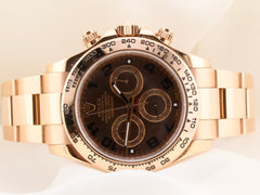 Rolex Daytona 40mm 18K Rose Gold Oyster Chocolate Dial 116505